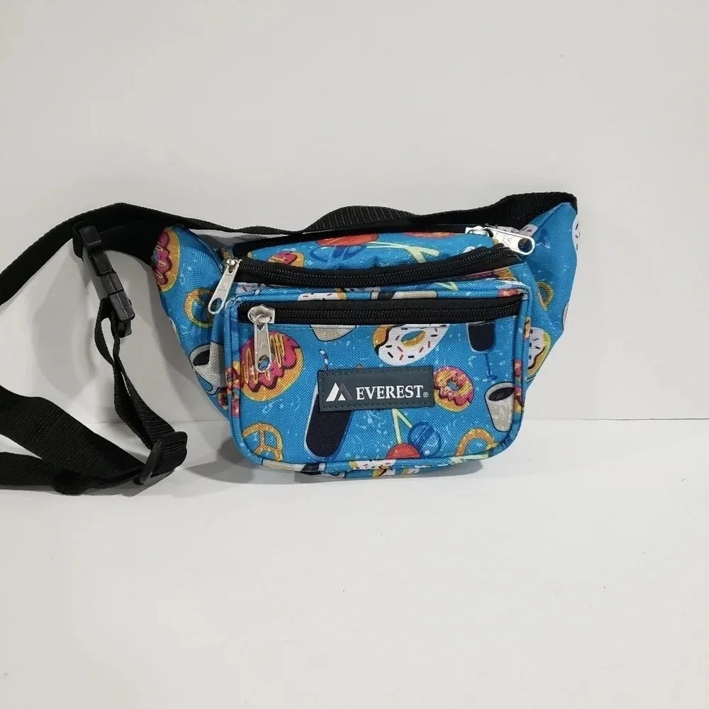 Everest Blue Fanny Pack with Doughnuts/Coffee/Sweets  Design.
